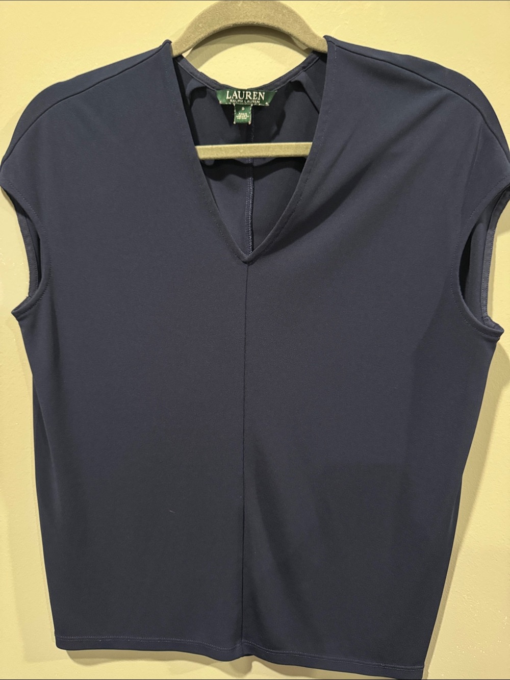 Lauren Ralph Lauren Navy Sleeveless V-Neck Tank Top